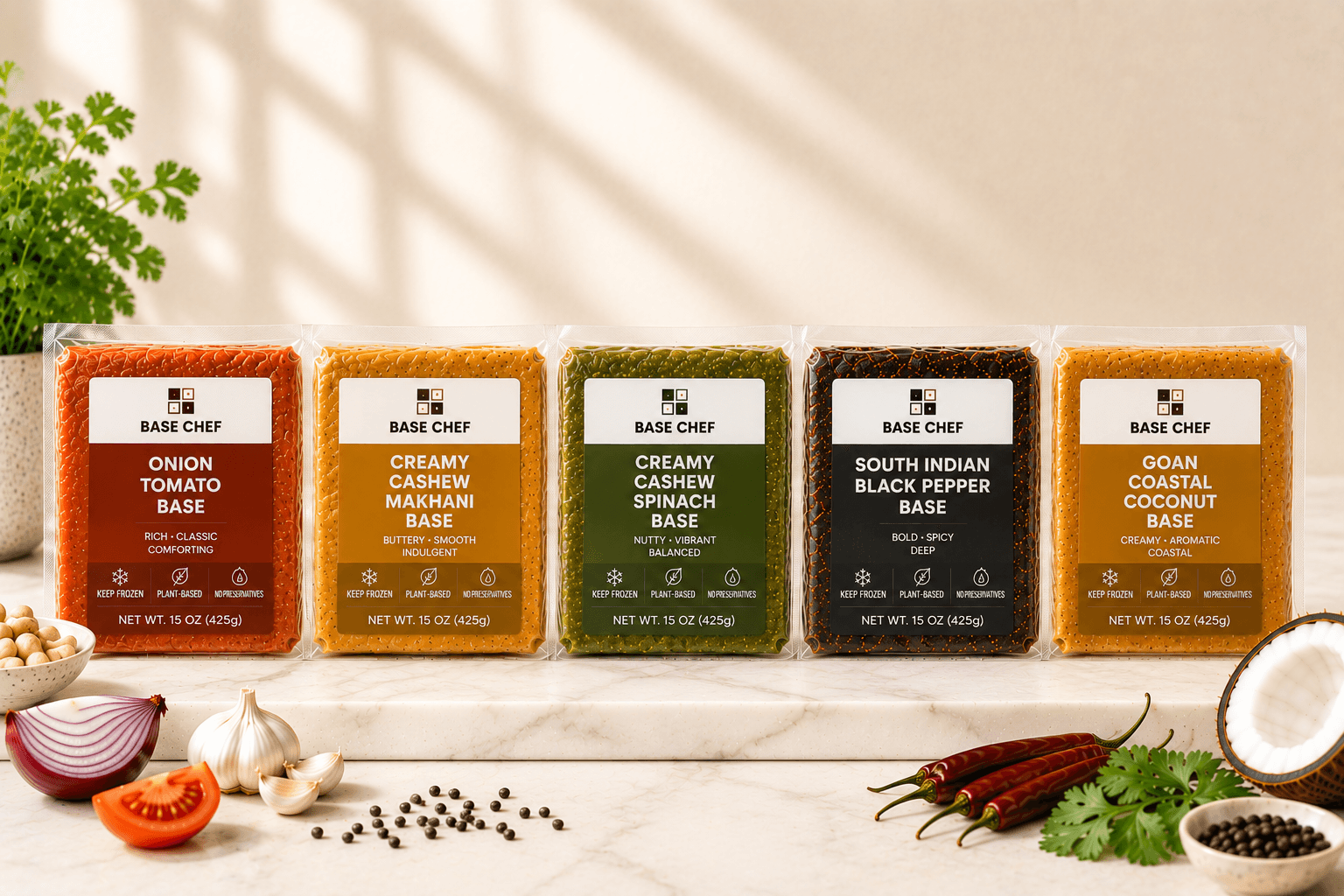 The Base Chef flavor bases and packaging